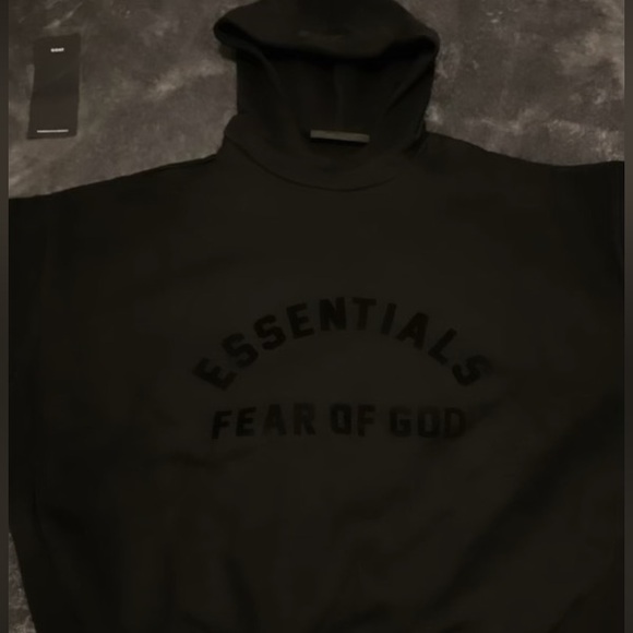 Fear Of God Essentials Jet Black Arch Hoodie